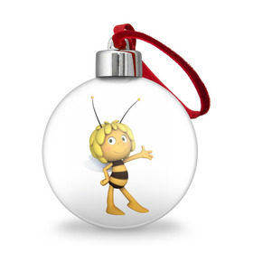 Ёлочный шар с принтом Пчелка Майя в Тюмени, Пластик | Диаметр: 77 мм | Тематика изображения на принте: пчелка майя