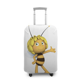 Чехол для чемодана 3D с принтом Пчелка Майя в Тюмени, 86% полиэфир, 14% спандекс | двустороннее нанесение принта, прорези для ручек и колес | пчелка майя