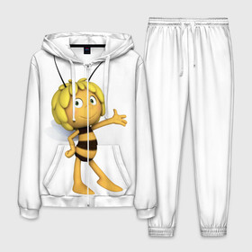 Мужской костюм 3D с принтом Пчелка Майя в Тюмени, 100% полиэстер | Манжеты и пояс оформлены тканевой резинкой, двухслойный капюшон со шнурком для регулировки, карманы спереди | пчелка майя