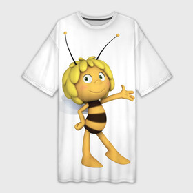 Платье-футболка 3D с принтом Пчелка Майя в Тюмени,  |  | Тематика изображения на принте: пчелка майя