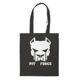 Сумка 3D повседневная с принтом Pit Force в Тюмени, 100% полиэстер | Плотность: 200 г/м2; Размер: 34×35 см; Высота лямок: 30 см | pit force | белый | боец | друг человека | животные | питбуль | порода | собака | цвет | чёрный