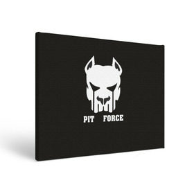 Холст прямоугольный с принтом Pit Force в Тюмени, 100% ПВХ |  | pit force | белый | боец | друг человека | животные | питбуль | порода | собака | цвет | чёрный