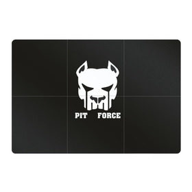 Магнитный плакат 3Х2 с принтом Pit Force в Тюмени, Полимерный материал с магнитным слоем | 6 деталей размером 9*9 см | pit force | белый | боец | друг человека | животные | питбуль | порода | собака | цвет | чёрный