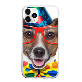 Чехол для iPhone 11 Pro матовый с принтом Джек рассел - клоун в Тюмени, Силикон |  | волкодав | дворняжка | джек | джек рассел | домашние животные | любимец | мопс | овчарка | пес | песик | питомец | рассел | сенбернар | собака | собачка