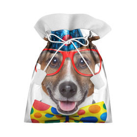 Подарочный 3D мешок с принтом Джек рассел - клоун в Тюмени, 100% полиэстер | Размер: 29*39 см | волкодав | дворняжка | джек | джек рассел | домашние животные | любимец | мопс | овчарка | пес | песик | питомец | рассел | сенбернар | собака | собачка