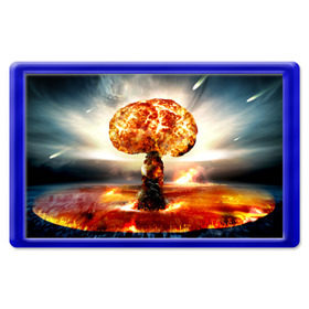 Магнит 45*70 с принтом Атомный взрыв в Тюмени, Пластик | Размер: 78*52 мм; Размер печати: 70*45 | city | earth | explosion | mushroom | night | nuclear | sky | атомный | взрыв | город | гриб | земля | небо | ночь