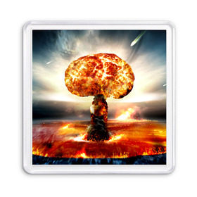 Магнит 55*55 с принтом Атомный взрыв в Тюмени, Пластик | Размер: 65*65 мм; Размер печати: 55*55 мм | city | earth | explosion | mushroom | night | nuclear | sky | атомный | взрыв | город | гриб | земля | небо | ночь