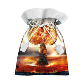Подарочный 3D мешок с принтом Атомный взрыв в Тюмени, 100% полиэстер | Размер: 29*39 см | Тематика изображения на принте: city | earth | explosion | mushroom | night | nuclear | sky | атомный | взрыв | город | гриб | земля | небо | ночь