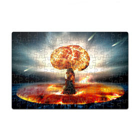 Пазл магнитный 126 элементов с принтом Атомный взрыв в Тюмени, полимерный материал с магнитным слоем | 126 деталей, размер изделия —  180*270 мм | city | earth | explosion | mushroom | night | nuclear | sky | атомный | взрыв | город | гриб | земля | небо | ночь