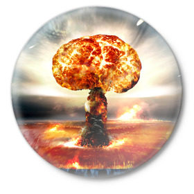 Значок с принтом Атомный взрыв в Тюмени,  металл | круглая форма, металлическая застежка в виде булавки | Тематика изображения на принте: city | earth | explosion | mushroom | night | nuclear | sky | атомный | взрыв | город | гриб | земля | небо | ночь