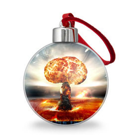 Ёлочный шар с принтом Атомный взрыв в Тюмени, Пластик | Диаметр: 77 мм | city | earth | explosion | mushroom | night | nuclear | sky | атомный | взрыв | город | гриб | земля | небо | ночь