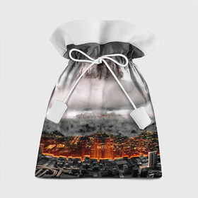 Подарочный 3D мешок с принтом Атомный взрыв в Тюмени, 100% полиэстер | Размер: 29*39 см | city | earth | explosion | heaven | mushroom | nuclear | атомный | взрыв | город | гриб | земля | небо