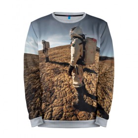 Мужской свитшот 3D с принтом Люди на Марсе в Тюмени, 100% полиэстер с мягким внутренним слоем | круглый вырез горловины, мягкая резинка на манжетах и поясе, свободная посадка по фигуре | Тематика изображения на принте: 