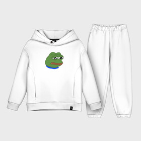 Детский костюм хлопок Oversize с принтом SAD FROG в Тюмени,  |  | Тематика изображения на принте: meme | pepe frog | pepe the frog | sad frog | грустная лягушка | мем