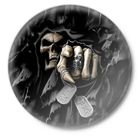 Значок с принтом Скелетон в Тюмени,  металл | круглая форма, металлическая застежка в виде булавки | Тематика изображения на принте: 