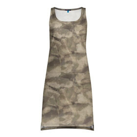 Платье-майка 3D с принтом Камуфляж в Тюмени, 100% полиэстер | полуприлегающий силуэт, широкие бретели, круглый вырез горловины, удлиненный подол сзади. | камуфляж | песок | пустыня | разведка | спецназ