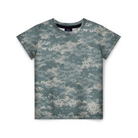 Детская футболка 3D с принтом Камуфляж пиксельный в Тюмени, 100% гипоаллергенный полиэфир | прямой крой, круглый вырез горловины, длина до линии бедер, чуть спущенное плечо, ткань немного тянется | армия | камуфляж | пиксель