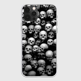 Чехол для iPhone 12 Pro Max с принтом Черепа в Тюмени, Силикон |  | background | black | death | skeletons | skull | скелеты | фон | черепа | черный