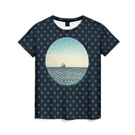Женская футболка 3D с принтом Морское настроение в Тюмени, 100% полиэфир ( синтетическое хлопкоподобное полотно) | прямой крой, круглый вырез горловины, длина до линии бедер | Тематика изображения на принте: beach | ocean | sea | ship | summer | sun | tourism | tourist | water | wave | вода | волна | капитан | корабль | лето | море | океан | пляж | солнце | судно | туризм | турист