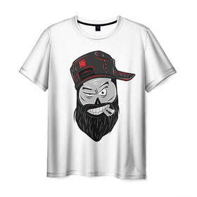 Мужская футболка 3D с принтом БЛЭКБАРБЕР в Тюмени, 100% полиэфир | прямой крой, круглый вырез горловины, длина до линии бедер | barber | blackbarbers | барбер | блэкбарбер | борода | кепка | лезвие | снэпбэк
