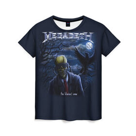 Женская футболка 3D с принтом Megadeth. The Blackest Crow в Тюмени, 100% полиэфир ( синтетическое хлопкоподобное полотно) | прямой крой, круглый вырез горловины, длина до линии бедер | dave | megadeth | metal | mustaine | rattlehead | rock | thrash | vic | дейв | мастейн | мегадет | метал | рок | треш