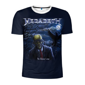 Мужская футболка 3D спортивная с принтом Megadeth. The Blackest Crow в Тюмени, 100% полиэстер с улучшенными характеристиками | приталенный силуэт, круглая горловина, широкие плечи, сужается к линии бедра | dave | megadeth | metal | mustaine | rattlehead | rock | thrash | vic | дейв | мастейн | мегадет | метал | рок | треш