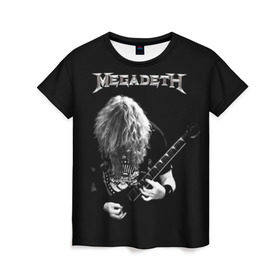 Женская футболка 3D с принтом Dave Mustaine в Тюмени, 100% полиэфир ( синтетическое хлопкоподобное полотно) | прямой крой, круглый вырез горловины, длина до линии бедер | dave | megadeth | metal | mustaine | rattlehead | rock | thrash | vic | дейв | мастейн | мегадет | метал | рок | треш