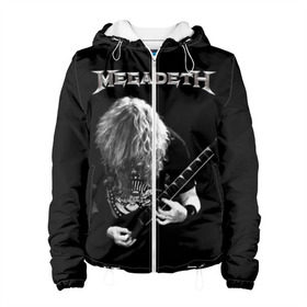 Женская куртка 3D с принтом Dave Mustaine в Тюмени, ткань верха — 100% полиэстер, подклад — флис | прямой крой, подол и капюшон оформлены резинкой с фиксаторами, два кармана без застежек по бокам, один большой потайной карман на груди. Карман на груди застегивается на липучку | dave | megadeth | metal | mustaine | rattlehead | rock | thrash | vic | дейв | мастейн | мегадет | метал | рок | треш
