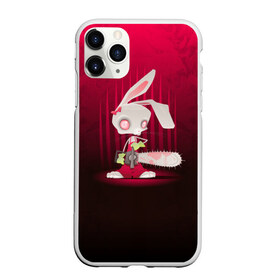 Чехол для iPhone 11 Pro матовый с принтом Заяц с бензопилой в Тюмени, Силикон |  | Тематика изображения на принте: бензопила | девушке | зайка | заяц | красная | мульт | мультфильм | прикол | ужас | цветы