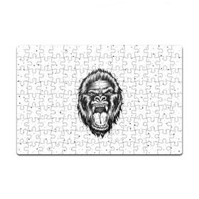 Пазл магнитный 126 элементов с принтом Рык гориллы в Тюмени, полимерный материал с магнитным слоем | 126 деталей, размер изделия —  180*270 мм | animal | beast | gorilla | head | monkey | nature | rage | roar | голова | горилла | жиивотное | зверь | обезьяна | природа | рык | ярость