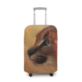 Чехол для чемодана 3D с принтом Рысь в Тюмени, 86% полиэфир, 14% спандекс | двустороннее нанесение принта, прорези для ручек и колес | амурский | животные | киса | кот | котенок | кошка | пума | рысь | серый | тигр | хищник
