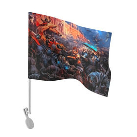 Флаг для автомобиля с принтом Warhammer в Тюмени, 100% полиэстер | Размер: 30*21 см | blood angels | space marine | warhammer 40k | wh40k | броня | воина | воины | солдаты