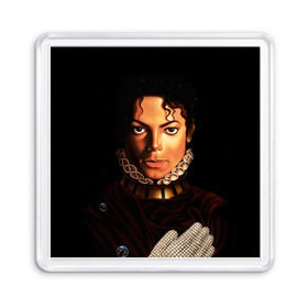Магнит 55*55 с принтом Король Майкл Джексон в Тюмени, Пластик | Размер: 65*65 мм; Размер печати: 55*55 мм | king | michael jackson | pop music | король | майкл | музыка | перчатка | поп музыка
