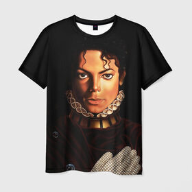 Мужская футболка 3D с принтом Король Майкл Джексон в Тюмени, 100% полиэфир | прямой крой, круглый вырез горловины, длина до линии бедер | Тематика изображения на принте: king | michael jackson | pop music | король | майкл | музыка | перчатка | поп музыка
