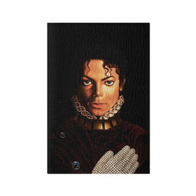Обложка для паспорта матовая кожа с принтом Король Майкл Джексон в Тюмени, натуральная матовая кожа | размер 19,3 х 13,7 см; прозрачные пластиковые крепления | Тематика изображения на принте: king | michael jackson | pop music | король | майкл | музыка | перчатка | поп музыка
