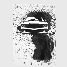 Скетчбук с принтом Chevrolet Camaro в Тюмени, 100% бумага
 | 48 листов, плотность листов — 100 г/м2, плотность картонной обложки — 250 г/м2. Листы скреплены сверху удобной пружинной спиралью | camaro | chevrolet