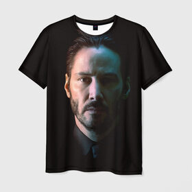Мужская футболка 3D с принтом Киану Ривз Keanu Reeves в Тюмени, 100% полиэфир | прямой крой, круглый вырез горловины, длина до линии бедер | киану ривз keanu reeves