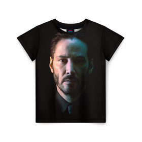 Детская футболка 3D с принтом Киану Ривз Keanu Reeves в Тюмени, 100% гипоаллергенный полиэфир | прямой крой, круглый вырез горловины, длина до линии бедер, чуть спущенное плечо, ткань немного тянется | Тематика изображения на принте: киану ривз keanu reeves
