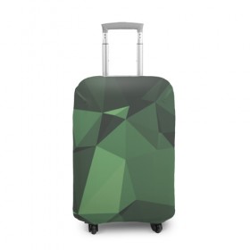 Чехол для чемодана 3D с принтом Абстракция в Тюмени, 86% полиэфир, 14% спандекс | двустороннее нанесение принта, прорези для ручек и колес | геометрия | зелёный