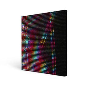 Холст квадратный с принтом neon-abstract в Тюмени, 100% ПВХ |  | пиксельный