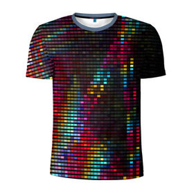 Мужская футболка 3D спортивная с принтом neon-abstract в Тюмени, 100% полиэстер с улучшенными характеристиками | приталенный силуэт, круглая горловина, широкие плечи, сужается к линии бедра | пиксельный