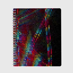 Тетрадь с принтом neon-abstract в Тюмени, 100% бумага | 48 листов, плотность листов — 60 г/м2, плотность картонной обложки — 250 г/м2. Листы скреплены сбоку удобной пружинной спиралью. Уголки страниц и обложки скругленные. Цвет линий — светло-серый
 | пиксельный