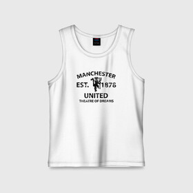 Детская майка хлопок с принтом Manchester United - Est.1878 (Чёрный) в Тюмени,  |  | manchester united | манчестер юнайтед | футбол