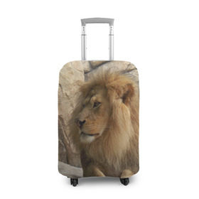 Чехол для чемодана 3D с принтом Лев в Тюмени, 86% полиэфир, 14% спандекс | двустороннее нанесение принта, прорези для ручек и колес | амурский | животные | киса | кот | котенок | кошка | лев | львица | пума | рысь | серый | тигр | хищник