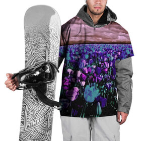 Накидка на куртку 3D с принтом Поле тюльпанов в Тюмени, 100% полиэстер |  | flower | весна | поле | полевой цветок | природа | цветочки | цветы
