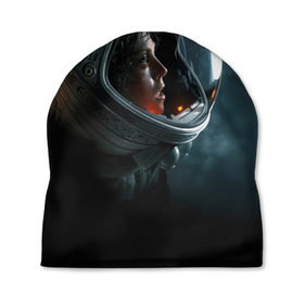 Шапка 3D с принтом Девушка космонавт в Тюмени, 100% полиэстер | универсальный размер, печать по всей поверхности изделия | alien | космос | рипли | скафандр | чужой