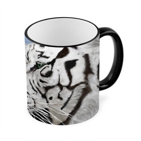 Кружка 3D с принтом Белый тигр в Тюмени, керамика | ёмкость 330 мл | 