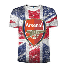 Мужская футболка 3D спортивная с принтом British Arsenal в Тюмени, 100% полиэстер с улучшенными характеристиками | приталенный силуэт, круглая горловина, широкие плечи, сужается к линии бедра | арсена | британский флаг | эмблема