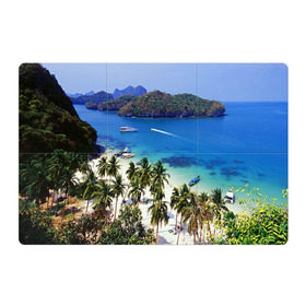 Магнитный плакат 3Х2 с принтом Таиланд в Тюмени, Полимерный материал с магнитным слоем | 6 деталей размером 9*9 см | beach | clouds | islands | palm trees | people | sand | sea | ships | sky | thailand | tourism | корабли | люди | море | небо | облака | острова | пальмы | песок | пляж | таиланд | туризм