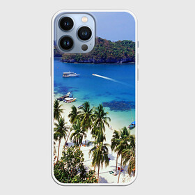 Чехол для iPhone 13 Pro Max с принтом Таиланд в Тюмени,  |  | beach | clouds | islands | palm trees | people | sand | sea | ships | sky | thailand | tourism | корабли | люди | море | небо | облака | острова | пальмы | песок | пляж | таиланд | туризм